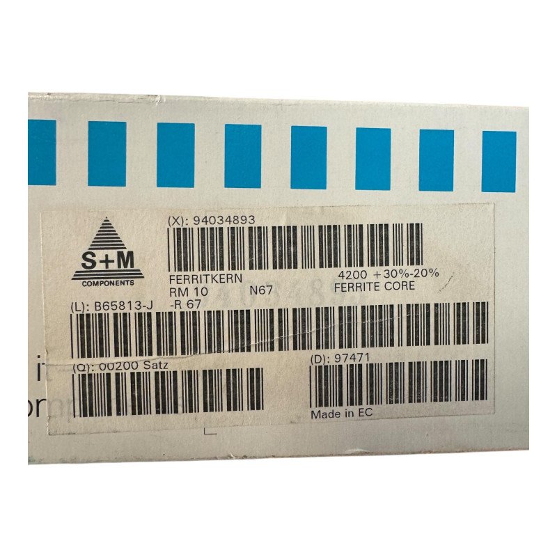 B65813J-R67 Siemens Matsushita RM10 N67 Ferrite Core Pair 4200 +30%-20%