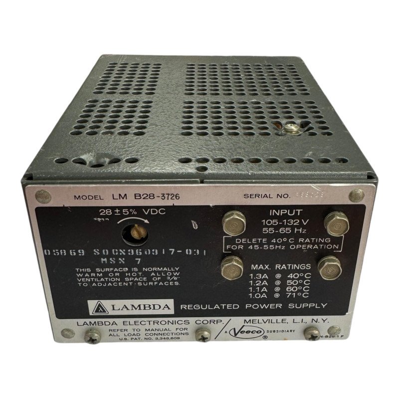 LM-B28-3726 Lambda Power Supply Unit In 105-132V Out 28Vdc SN:F83028