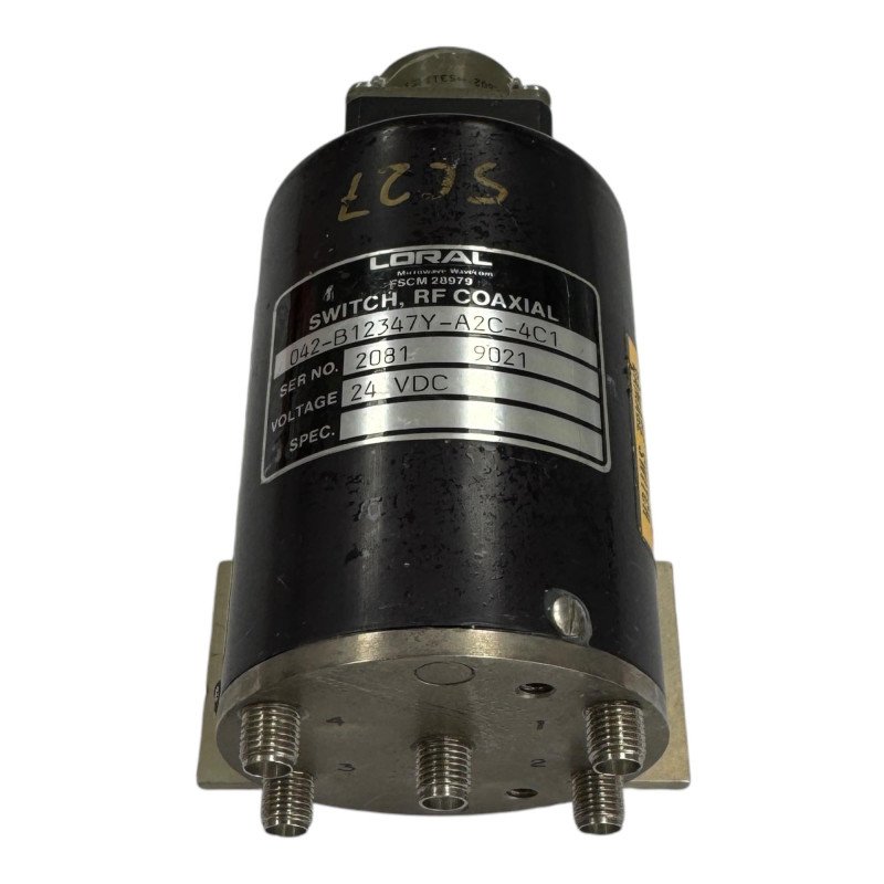 042-B12347Y-A2C-4C1 Loral Coaxial Relay Switch 24Vdc 50Ohm SMA 4-Way