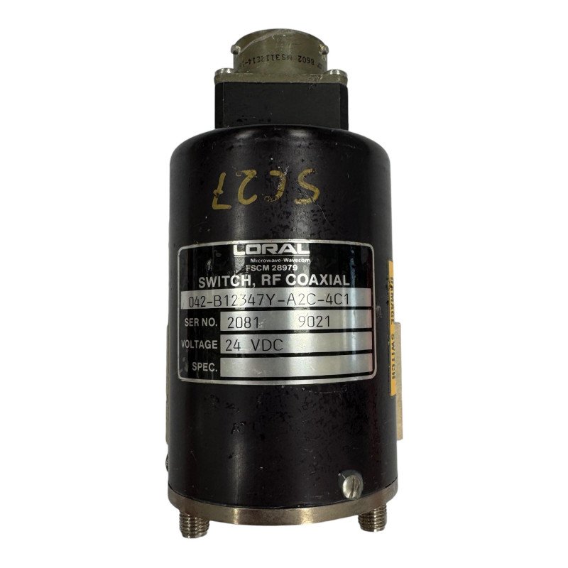042-B12347Y-A2C-4C1 Loral Coaxial Relay Switch 24Vdc 50Ohm SMA 4-Way