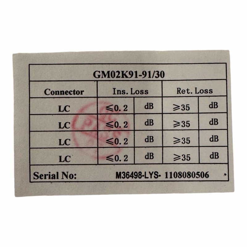 GM02K91-91/30 Fiber Optic Cable 50/125 LSZH Duplex LC Length: 30meters