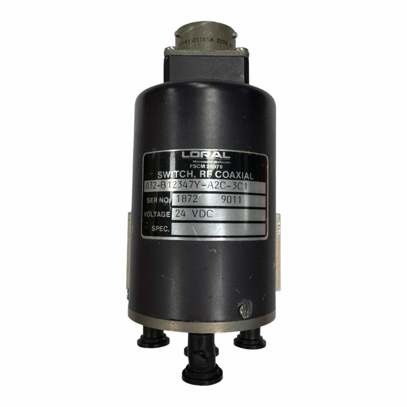 032-B12347Y-A2C-3C1 Loral Coaxial Relay Switch 24Vdc 50Ohm SMA 3-Way