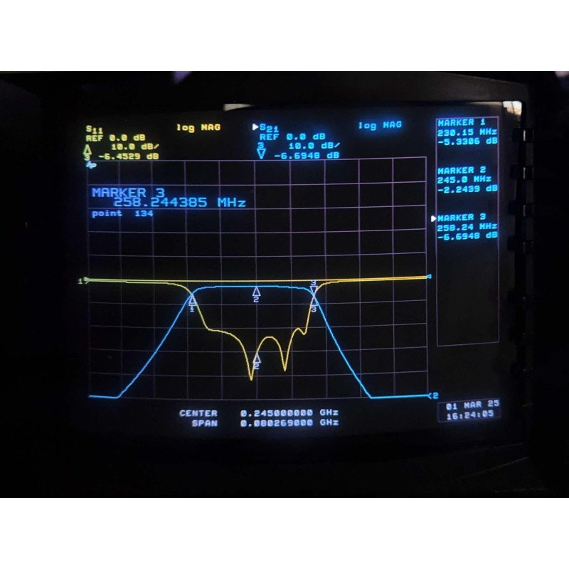 FBT/2-245/22-6/50-3A/3A Cirqtel Bandpass Filter Coaxial BNC CF:245Mhz BW:22Mhz