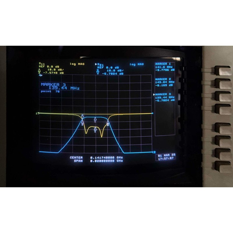 FBT/20-142/3.5-6/50-3A/3A I-Tel Bandpass Filter Coaxial BNC CF:142Mhz BW:3Mhz