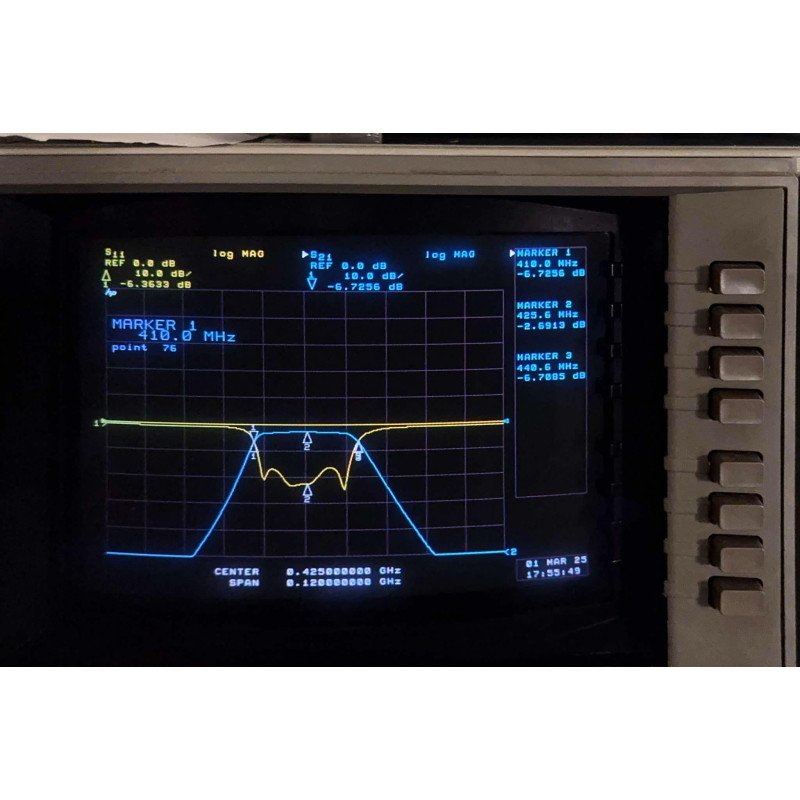 FBT/2-425/22-6/50-3A/3A Cirqtel Bandpass Filter Coaxial BNC CF:425Mhz BW:22Mhz