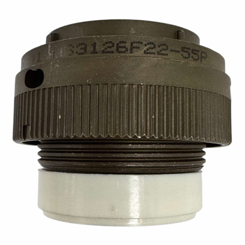 MS3126F22-55P ITT Cannon Circular Mil Spec Connector With 057-3012-000 Cable Clamp