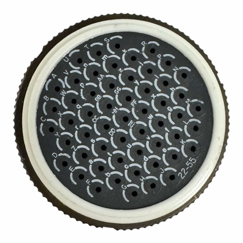 MS3126F22-55P ITT Cannon Circular Mil Spec Connector With 057-3012-000 Cable Clamp