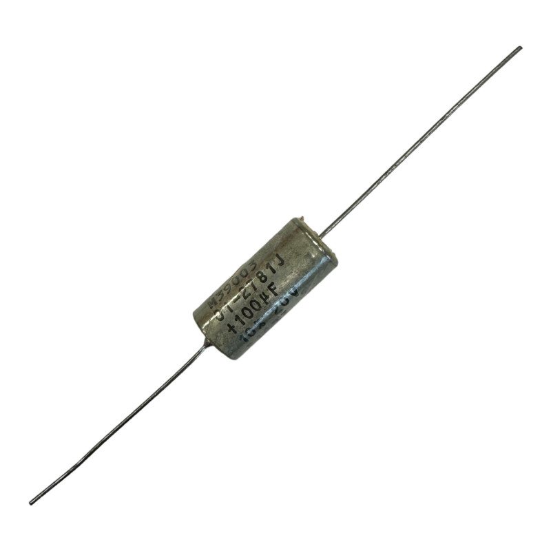 M39003/01-2781J Kemet Tantalum Capacitor Axial 100 uF 20V 10% 20x9mm