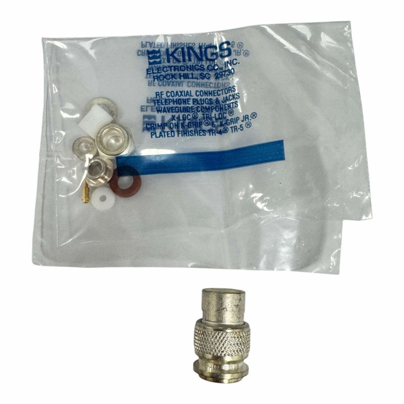 M3912/26-0101 Kings RF Connector TNC (m) Straight Clamp Silver Plated