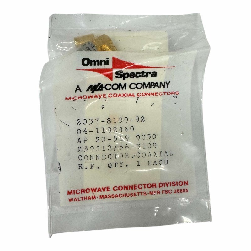 2037-8109-92 Omni Spectra RF Connector SMA (m) Right Angle For RG58 RG141 Cable