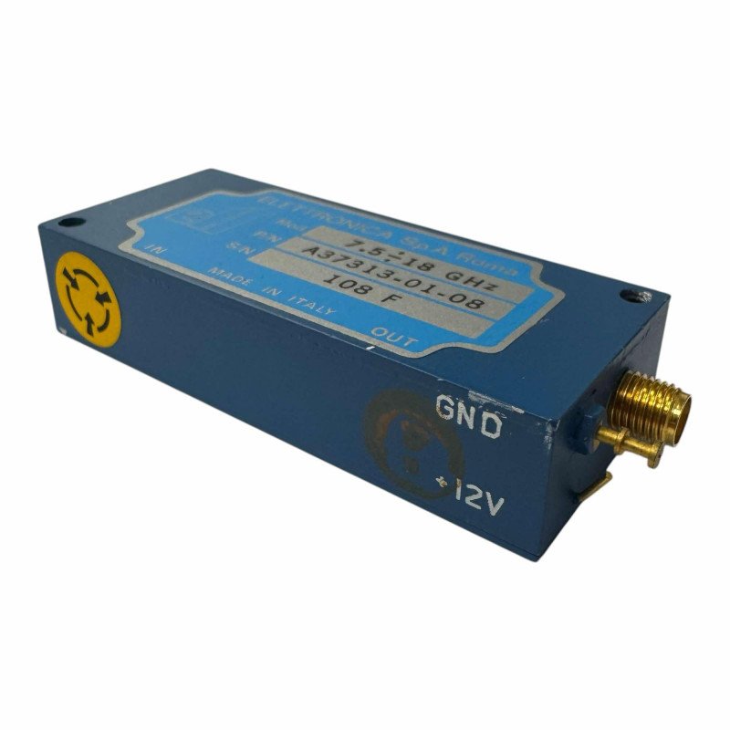 A37313-01-08 Elettronica Spa Microwave Amplifier 7500-18000Ghz G:23db 12Vdc SMA