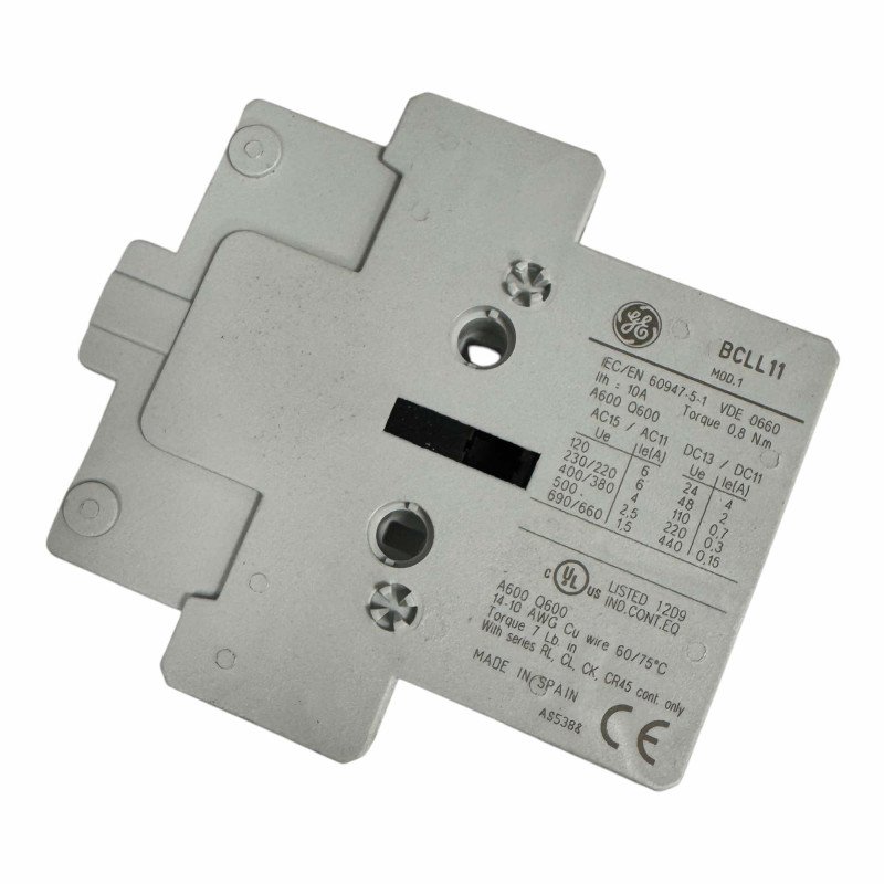 BCLL11 General Electric 2 Pole Auxiliary Contact Block 10A.