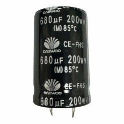 Daewoo Capacitor Snap In Electronic 680uF 200V 41x25mm