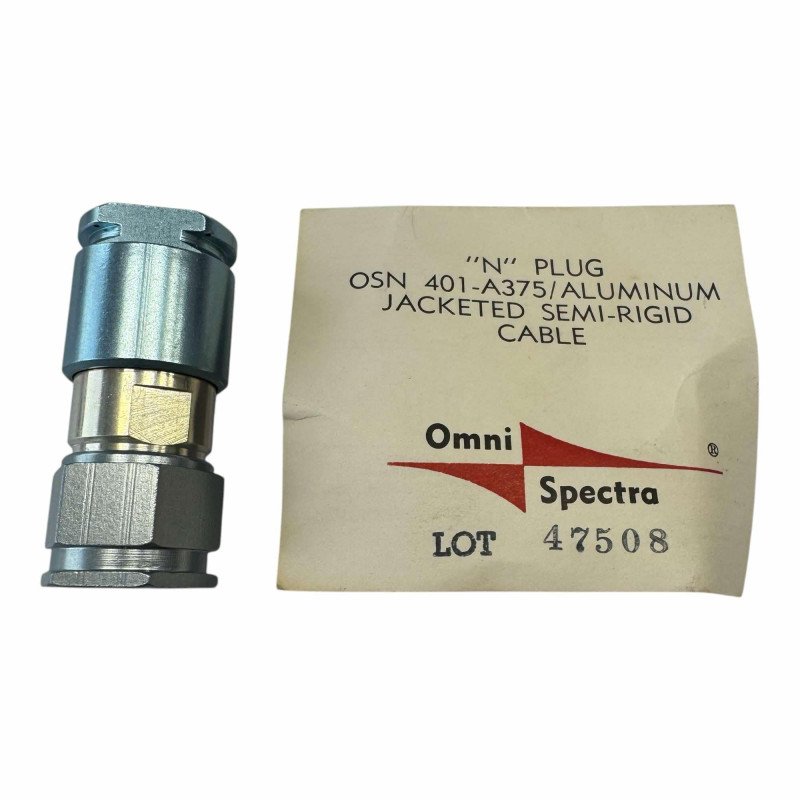 OSN-401-A375 Omni Spectra RF Connector N Type (m) Aluminum For Jacketed Semi Rigid Cable ⌀9.8mm