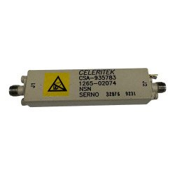 CSA-935783 Celeritek RF Amplfier SMA(f) 7850-9500Mhz 12V G:15db VSWR -18db