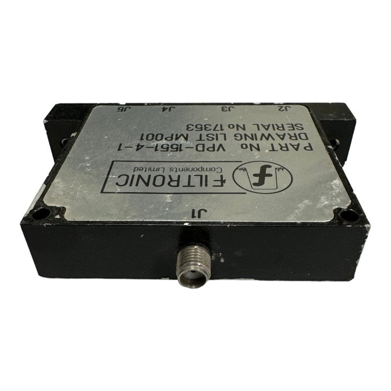 VPD-1551-4-1 Filtronic Coaxial Power Divider Combiner 4 Way SMA to SMP SubMiniature Push-on smooth bore