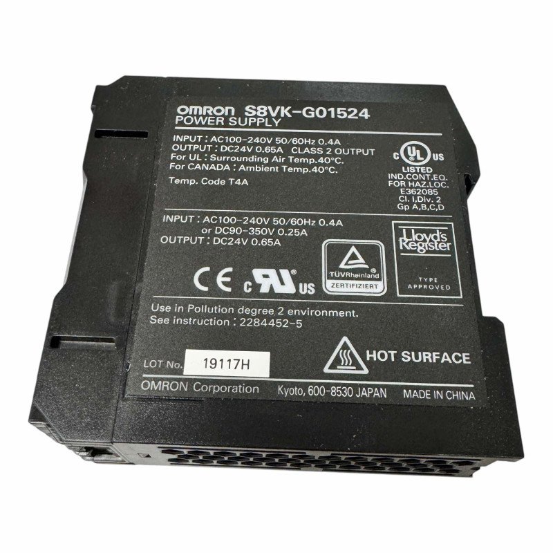 S8VK-G01524 Omron Switch Mode Power Supply 15W 24V 0.65A