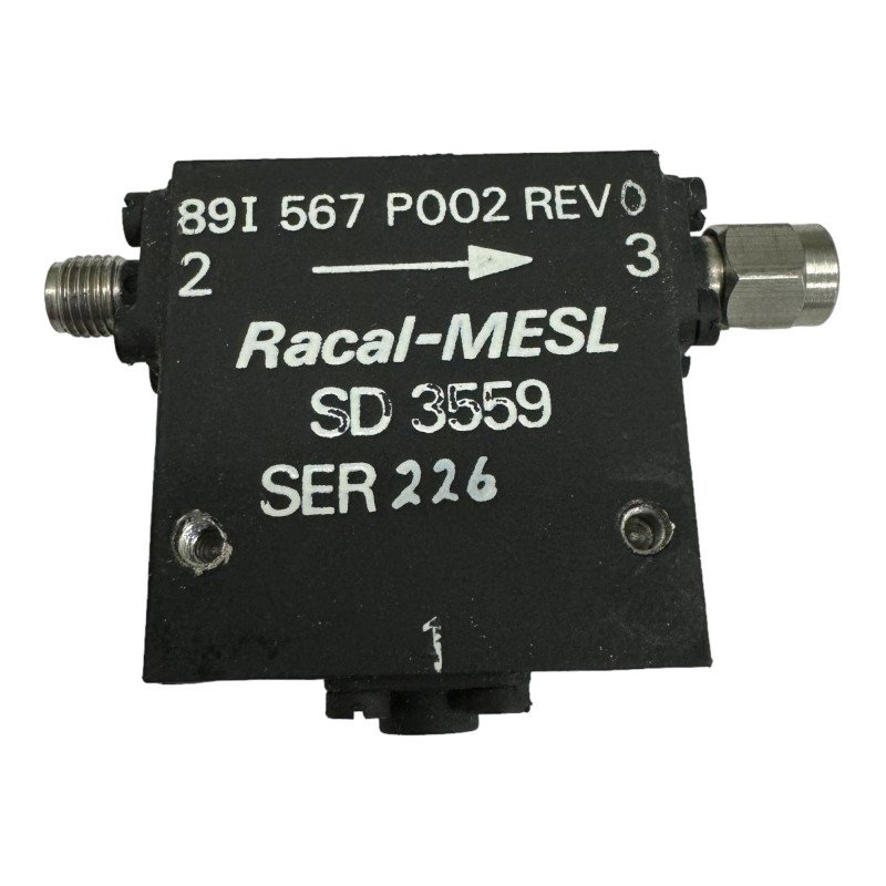 SD3559 Racal-MESL Coaxial Isolator 3000-3700Mhz Vswr -24db Isol -30db Loss 0.5db