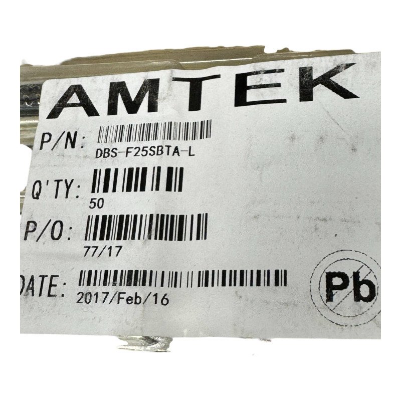 DBS-F25SBTA-L Amtek D Sub Connector 25 Position Female