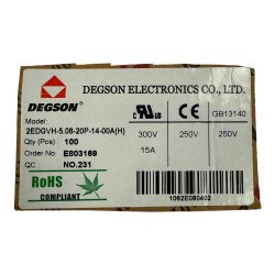 2EDGVH-5.08-20P-14-00A(H) Degson Contact Terminal Block Connector 20 POS