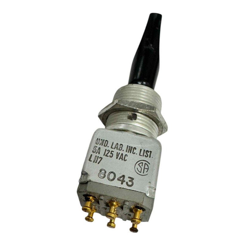 12TW19-1-A002 Honeywell Non Illuminated Toggle Switch Panel Mount DPDT 5A/125Vac ON-OFF-ON