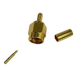 25CHN00000046 CPE RF Connector Straight Crimp Plug SMA (m) For RG316 Cable