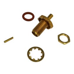 GD.043.601 RF Connector Straight Bulkhead SMA (f) For RG179 Cable