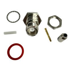 RF Connector Straight Bulkhead TNC (f) For RG58 Cable