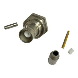 B37H45JO22X99 RF Connector Straight Bulkhead BNC (F) For RG58/U Cable