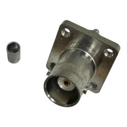 25BNC-50-2-15C/133 Huber Suhner RF Connector 4 Hole Flange Panel Mount BNC (f) For RG400 Cable