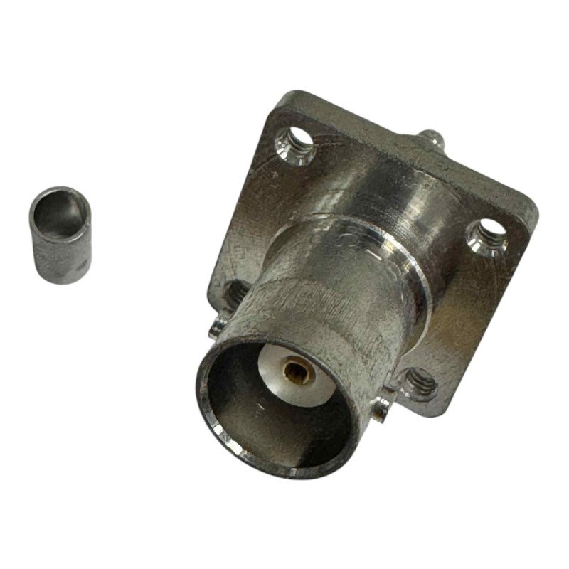 25BNC-50-2-15C/133 Huber Suhner RF Connector 4 Hole Flange Panel Mount BNC (f) For RG400 Cable