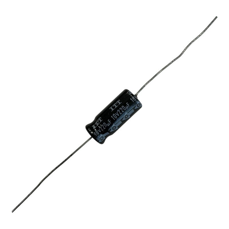 ITT Electrolytic Capacitor Axial 220uf 10V 85c 18x8mm [QTY:100]