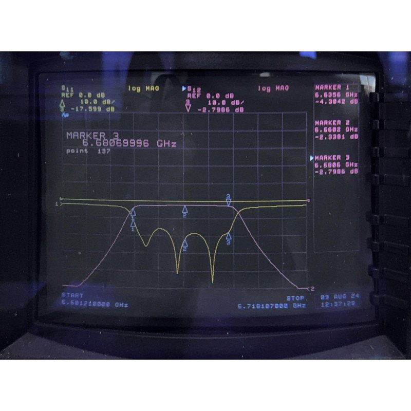 Waveguide Bandpass Filter WR-137 to SMA 6635-6680Mhz CF 6660Mhz
