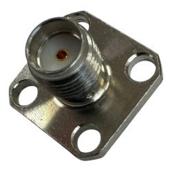 Coaxial Connector Panel Mount 4 Hole Solder SMA (f) 50Phm