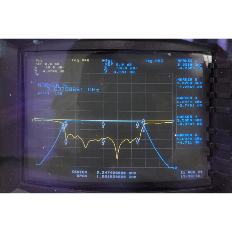 289969-A1 Alenia RF Coaxial Bandpass Filter 3100-3600Mhz SMA