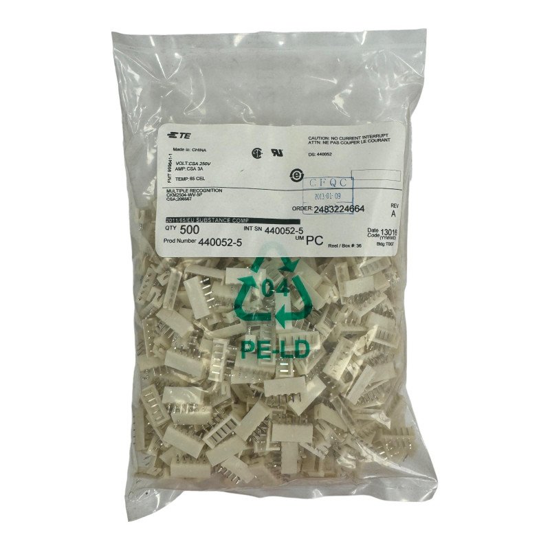 440052-5 Tyco Connector Headers 2.5mm HDR 5pos QTY:500