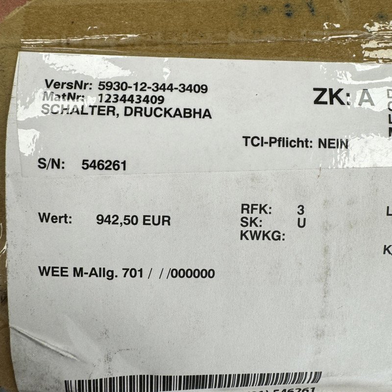 WDK71324/MV12 Mertik Pressure Control Switch 5930-12-344-3409