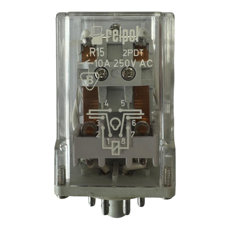 R15 Relpol Relay Electromagnetic 2PDT 10A 250Vac - 24V